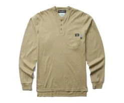 Wolverine Men's FR Long Sleeve Henley -Outdoor Clothing Store WBSAM W1203300 236 110122 F22 P