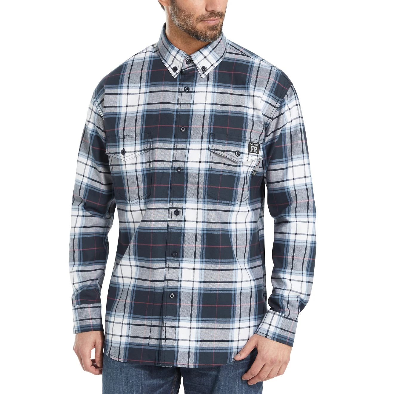 Wolverine Men's FR Plaid Long Sleeve Twill Shirt 4 Wolverine Men's FR Plaid Long Sleeve Twill Shirt - Image 2
